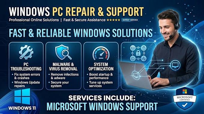 optimize your slow PC, remove malware, and provide remote IT support
