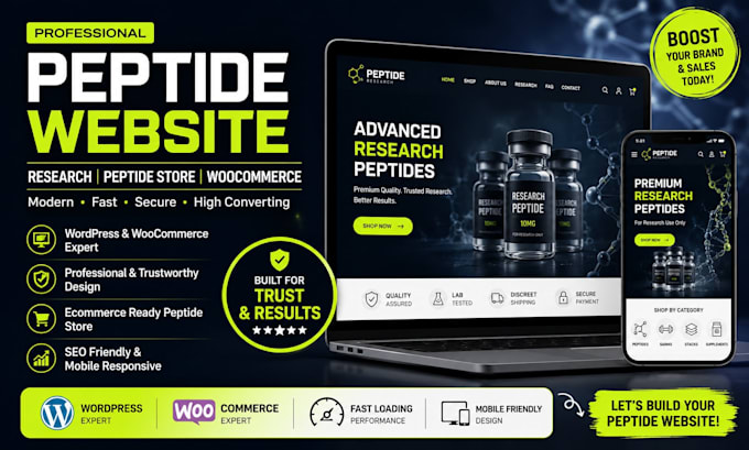 research peptide website woocommerce peptide website peptide wordpress website