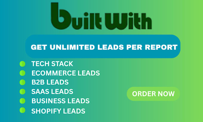 provide builtwith pro tech stack reports, shopify leads and targeted b2b leads