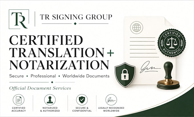 provide certified document translation and notarization