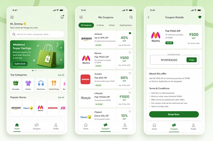 develop loyalty app, reward base app, coupon app, discount app like groupon app