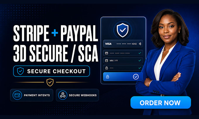integrate stripe paypal payment gateway with sca and 3d secure checkout