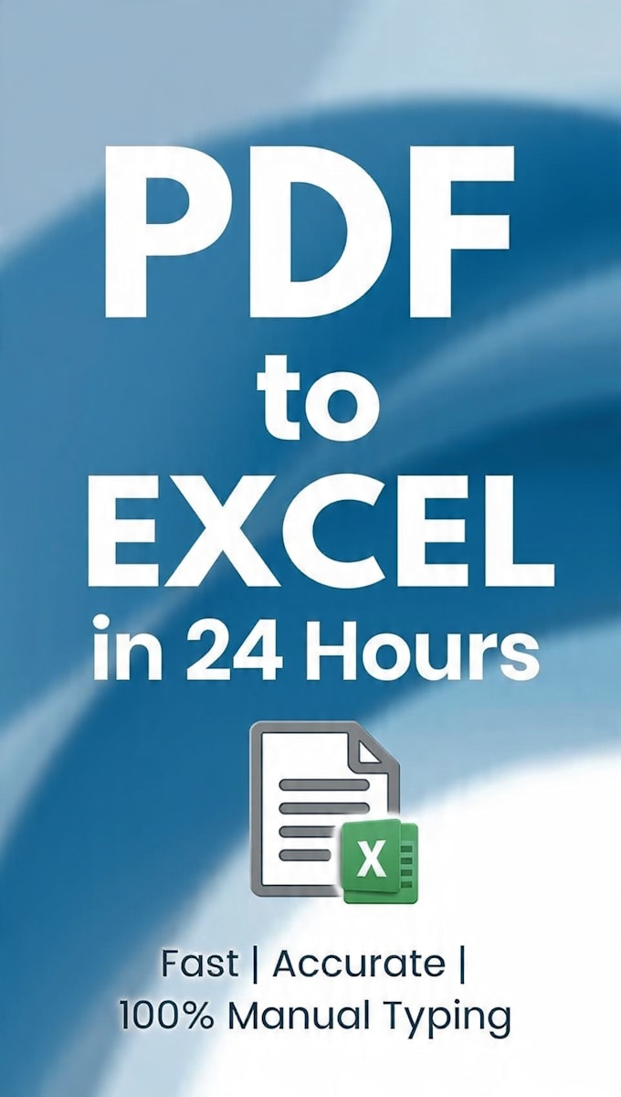 do fast and accurate data entry, PDF to excel and copy typing