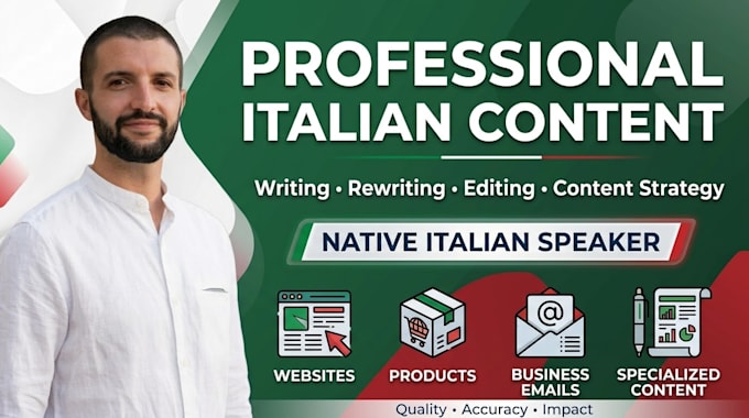 write or rewrite professional italian content