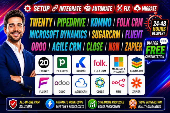 twenty pipedrive kommo folk CRM microsoft dynamic sugarcrm odoo close n8n zapier
