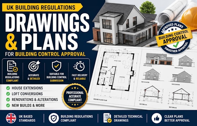 create uk building regulations drawings, plans and building control approval