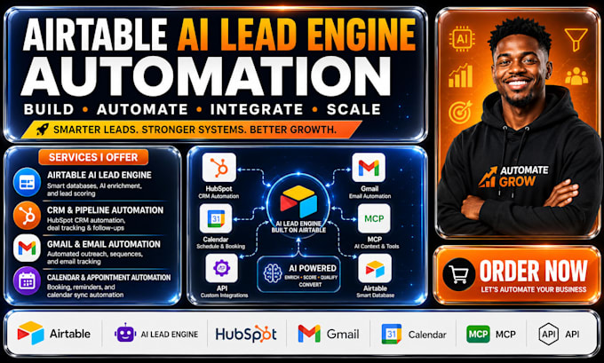 airtable ai lead engine hubspot gmail CRM automation calendar mcp automation API