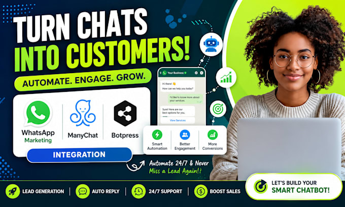 integrate whatsapp marketing chatbot manychat automation botpress integration