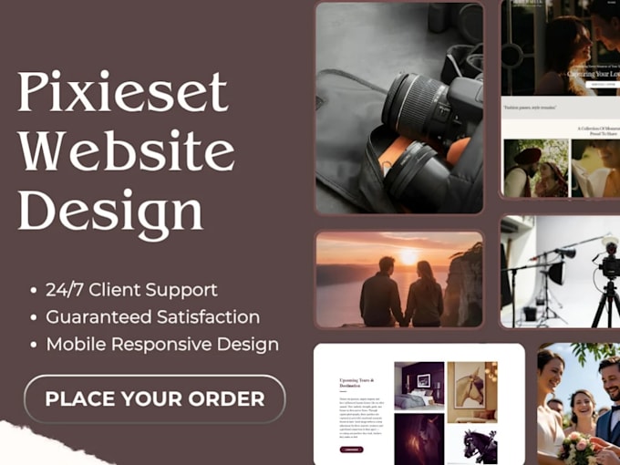 design an attractive pixieset website, photography website, squarespace