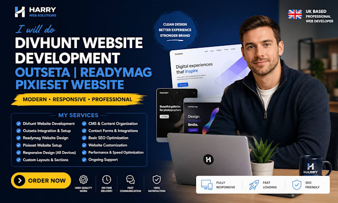 do divhunt website development outseta readymag responsive web pixieset website