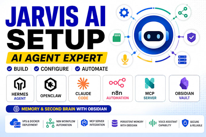 setup jarvis ai hermes openclaw claude code n8n mcp server obsidian second brain