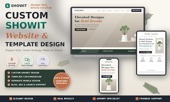 design showit website redesign showit template design showit customization