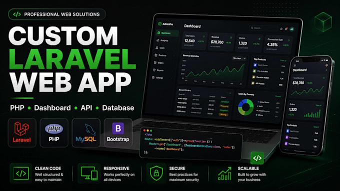 build a custom laravel PHP web application