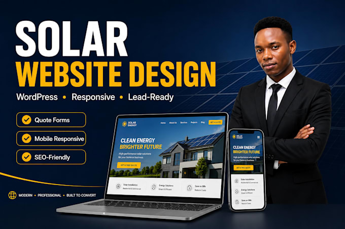 design a professional solar energy wordpress website