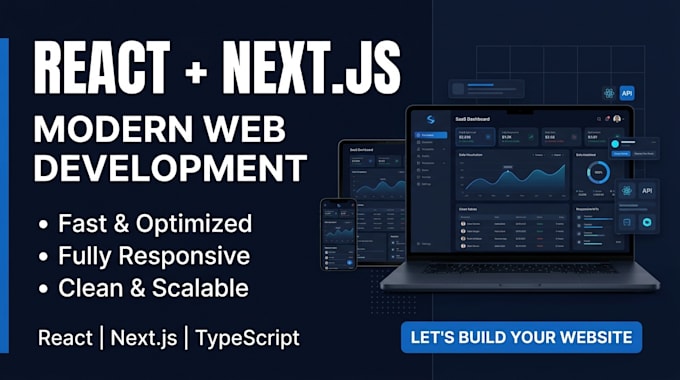 develop a modern react next js website or web application