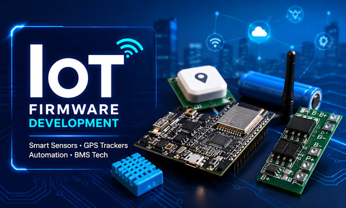 develop iot firmware for smart sensor gps tracker automation controller bms tech