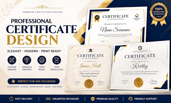 design a professional editable certificate