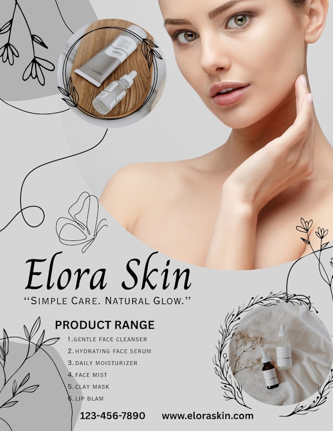 create clean and elegant skincare brand identity and design