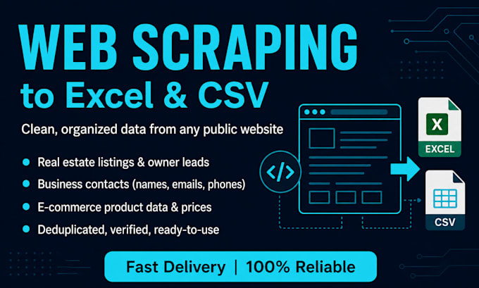 scrape website data to excel,and data extraction