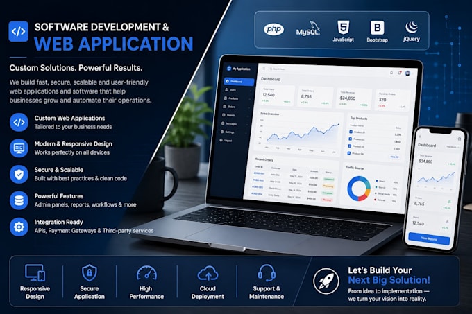 build a custom web application, software, CRM, erp, or PHP