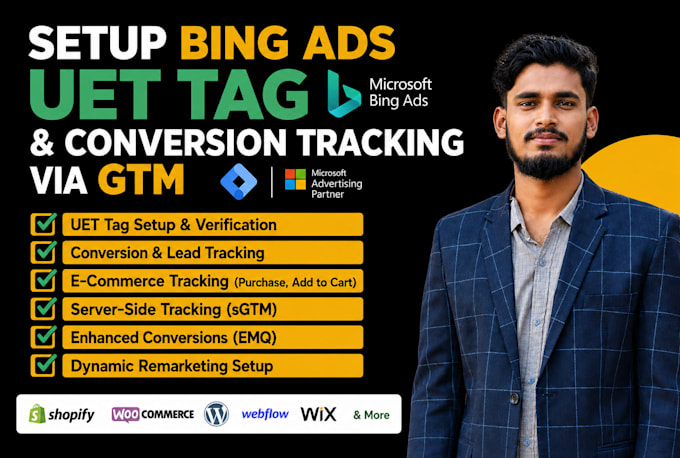 setup bing ads uet tag and conversion tracking via gtm