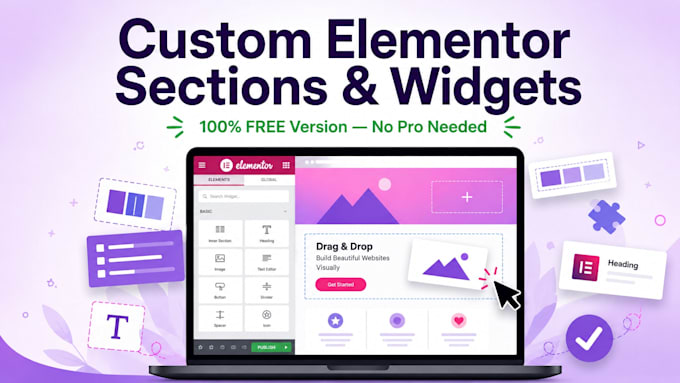 create custom elementor free section or widget for your website