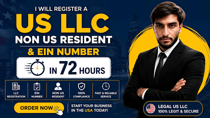register US llc for non US residents and assist with ein application