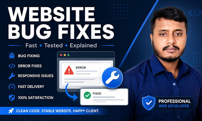 fix website bugs, errors and broken pages quickly
