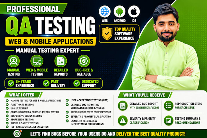 test and QA your website or app for bugs and usability