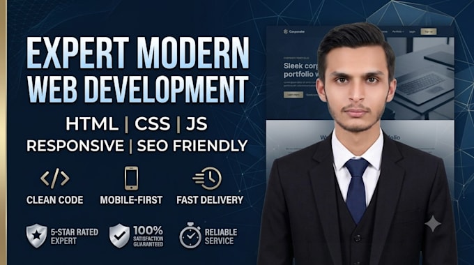 a modern responsive website using HTML CSS and javascript
