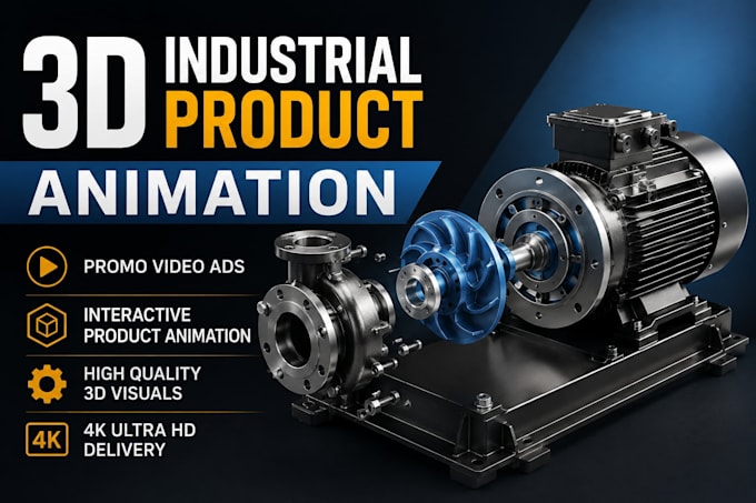 do 3d industrial product animation promo video ads interactive product animation