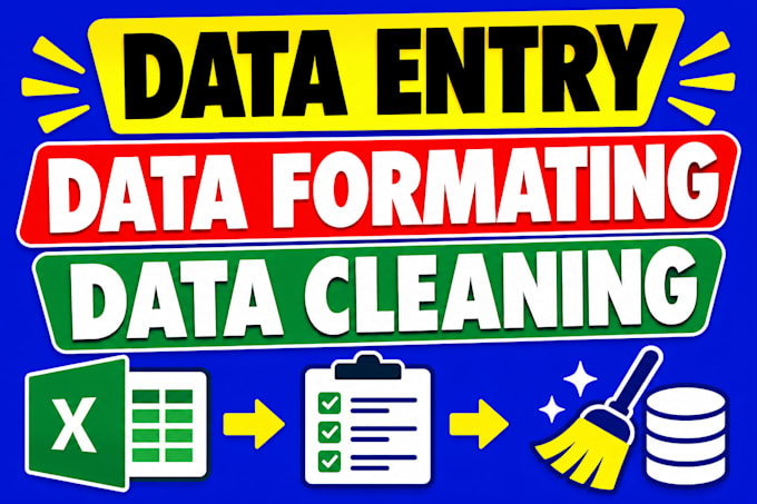 do data entry, data cleaning and formatting in excel