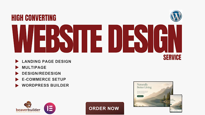 design or redesign beaver builder website, brizy, divi, oxygen elementor website