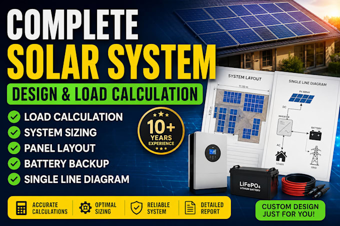 design a complete pv system with load calculation and layout
