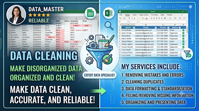 do data cleaning and data entry