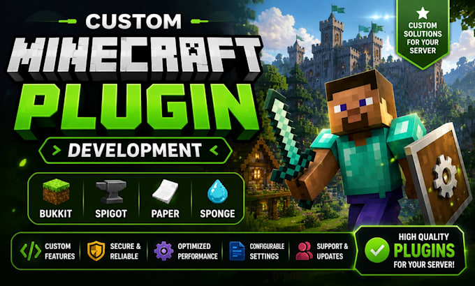 develop custom minecraft bukkit spigot paper sponge plugins for your server