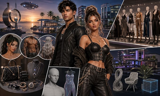 create custom second life avatars, clothing and 3d assets