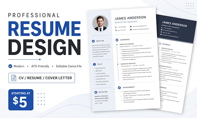design a professional modern resume