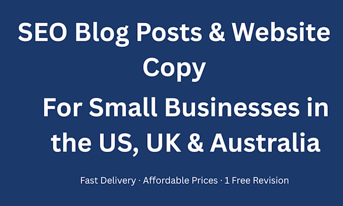 write SEO blog post and website copy for your small business