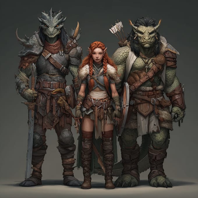 design a dnd party art and group art