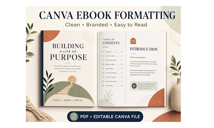 design and format canva self help wellness ebook workbook PDF