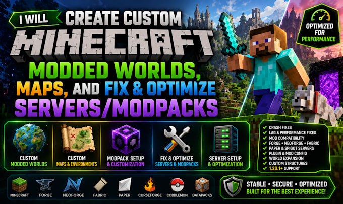 develop minecraft mods plugins modpacks fivem qbcore roblox luau games datastore