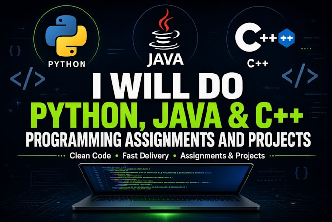 do python, java, and cpp programming assignments and projects