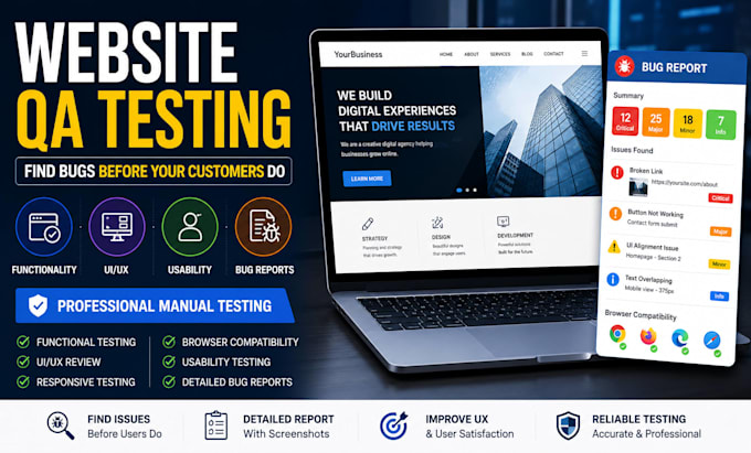 test your website for bugs, usability and UI UX issues