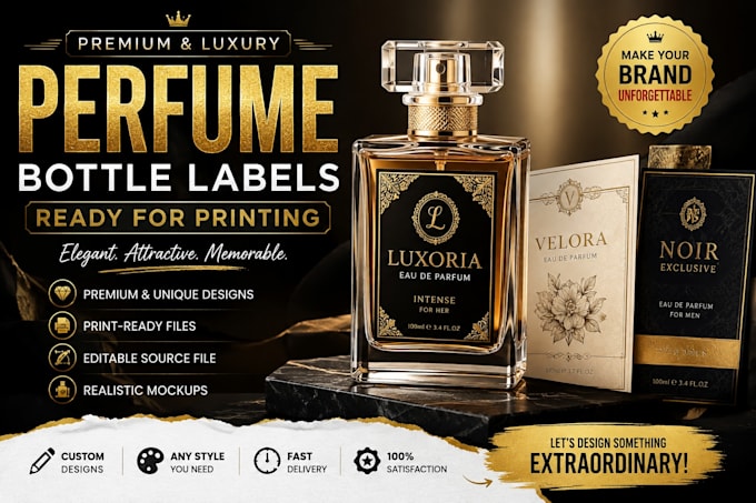 premium perfume bottle labels ready for printing