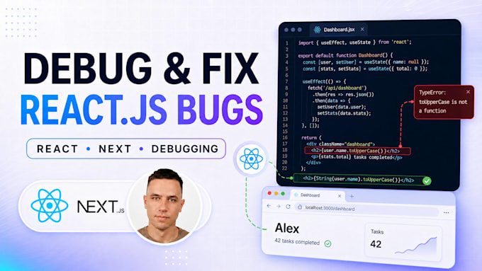 fix react and next bugs, errors, and frontend issues