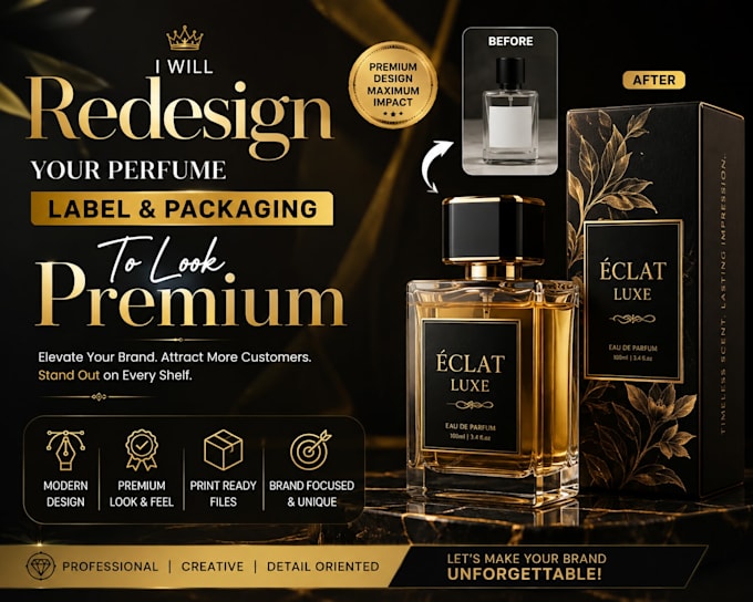redesign your perfume label and packaging to look premium