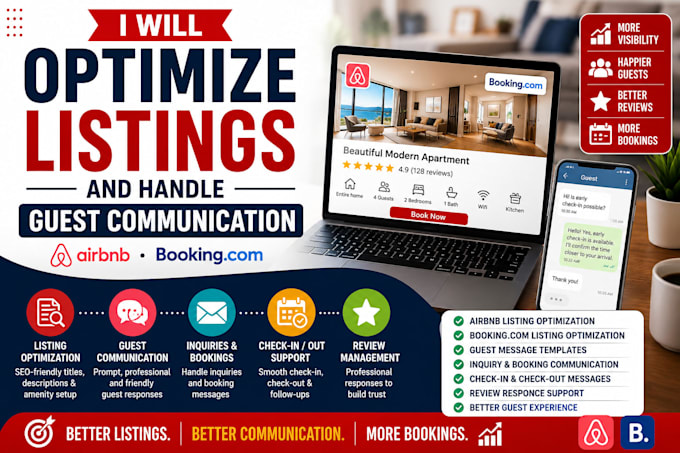 optimize airbnb listings and handle guest communication