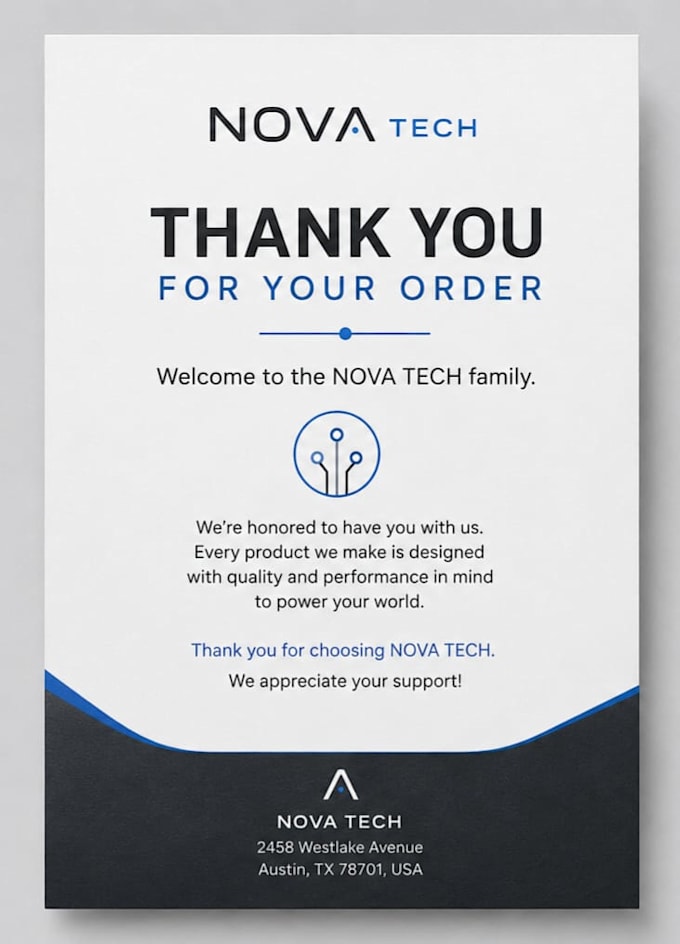 design a professional packaging insert card for your brand