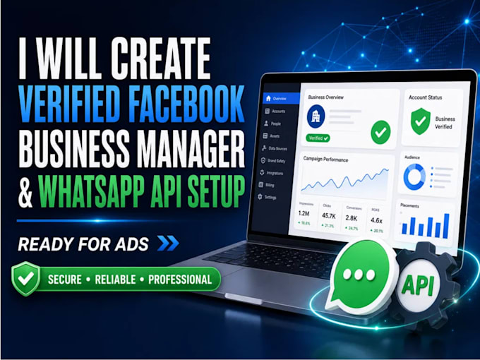 create verified facebook business manager whatsapp api setup for ads